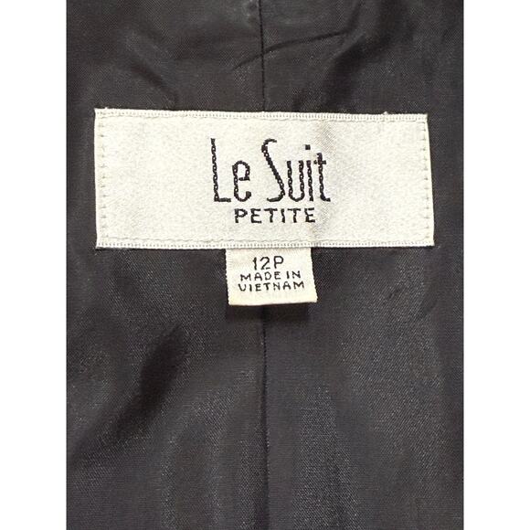 Le Suit Gray Long Sleeve Two Button Career Business Suit Jacket Blazer Size 12P - Picture 7 of 9